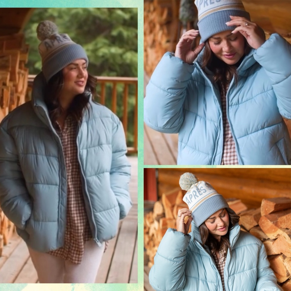 noize x jillian harris • avalon puffer jacket in aero blue m